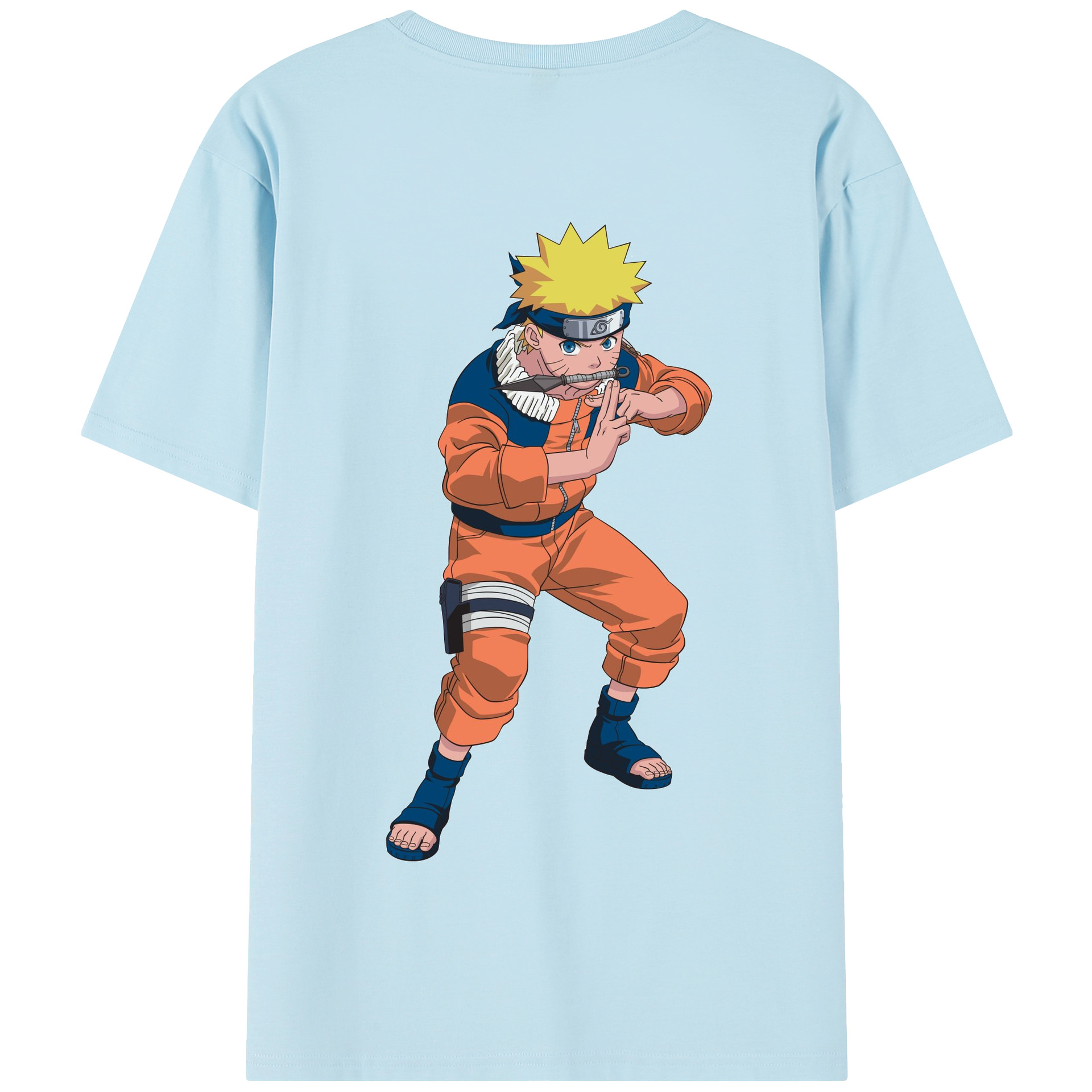 （画像用） NARUTO -ナルト- うずまき ナルト Uzumaki Naruto 綿100％半袖Tシャツ（背面プリント）